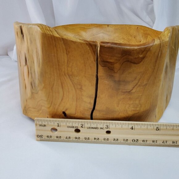 VTG Real Wood Tree Stump Root Bowl Large Handcrafted Wooden Decorative Bowl - Picture 9 of 16